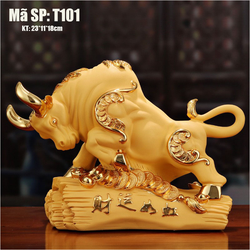 Tượng bò vàng tài chính T101, Tượng bò vàng trang trí và làm quà tặng nhiều ý nghĩa, Ảnh thực tế