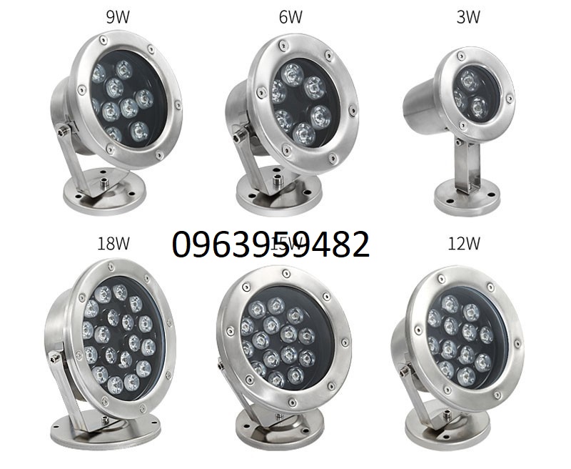 Đèn led âm nước dạng chân đế hắt ip 68 chiếu sáng đổi màu sân vườn, hồ cá koi 24vac