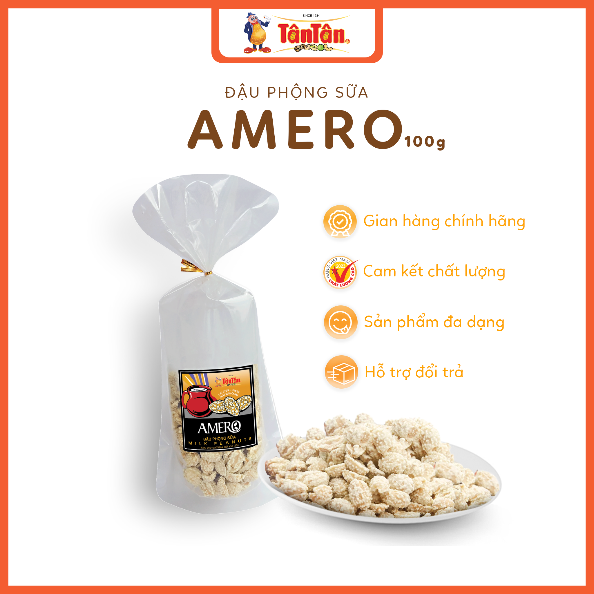Đậu phộng vị Sữa Amero Tân Tân