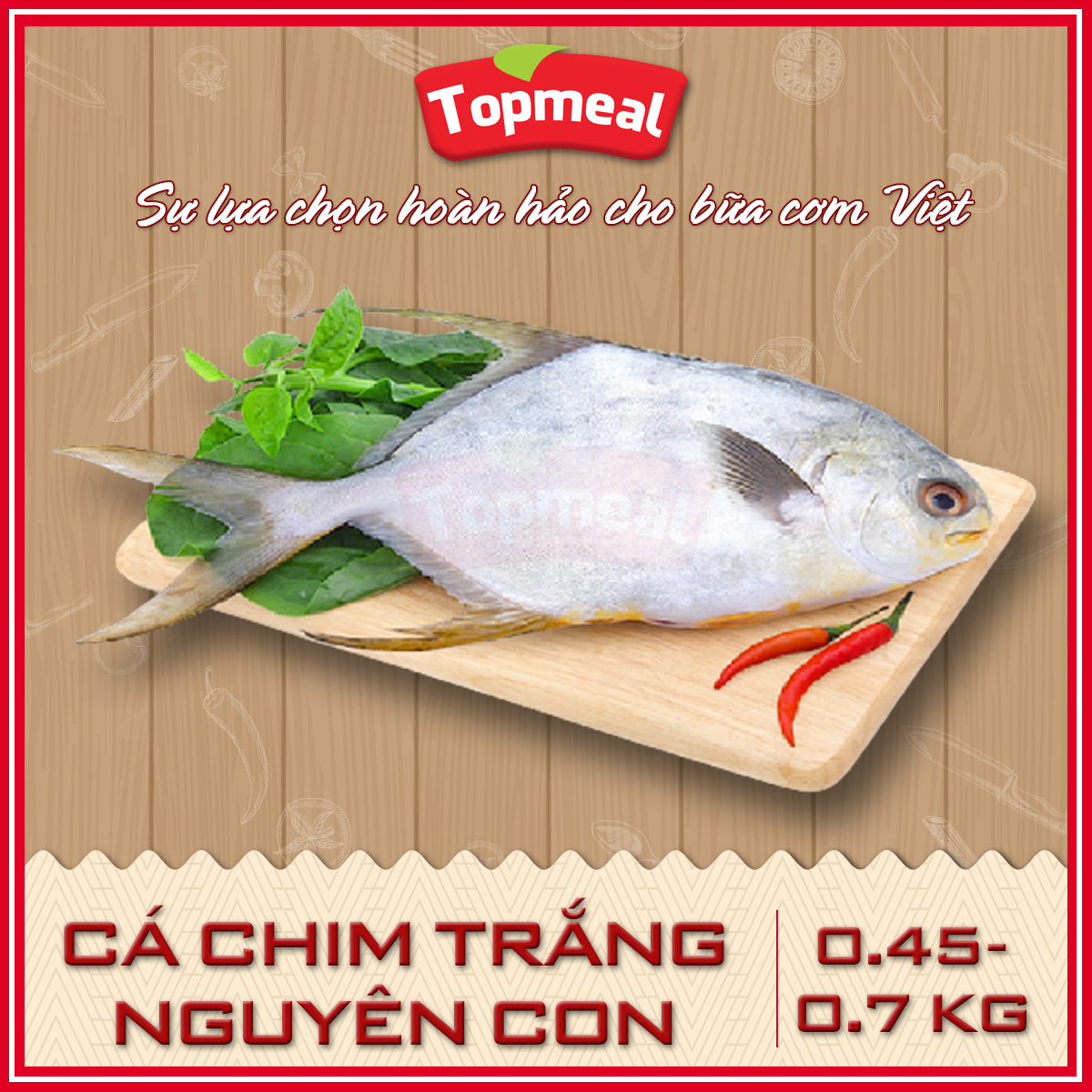 HCM - Cá chim trắng nguyên con (0,45 - 0,7 kg) - [Giao nhanh TPHCM]