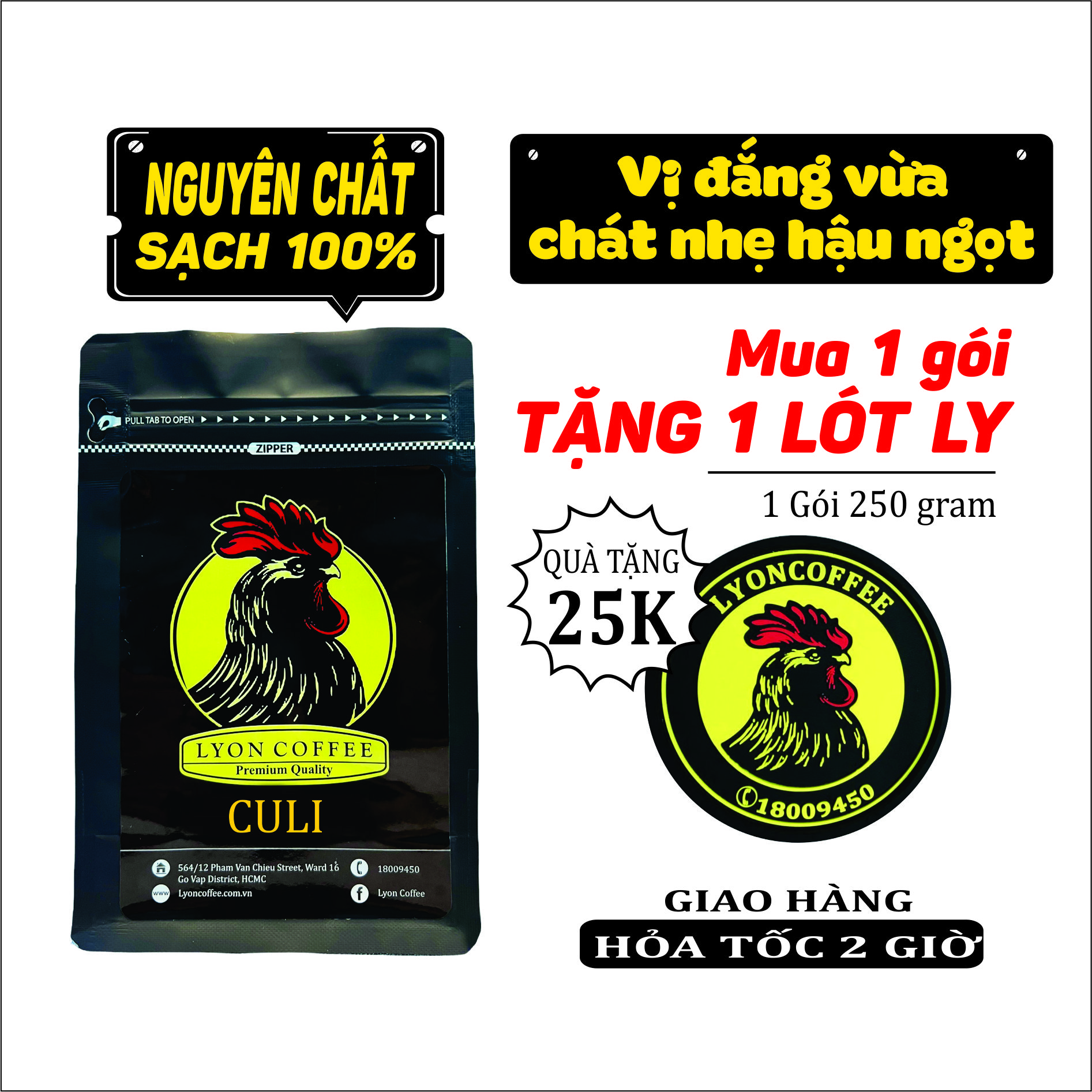 Cafe nguyên chất Culi rang xay, cà phê mộc nguyên hạt để chế phin ngon