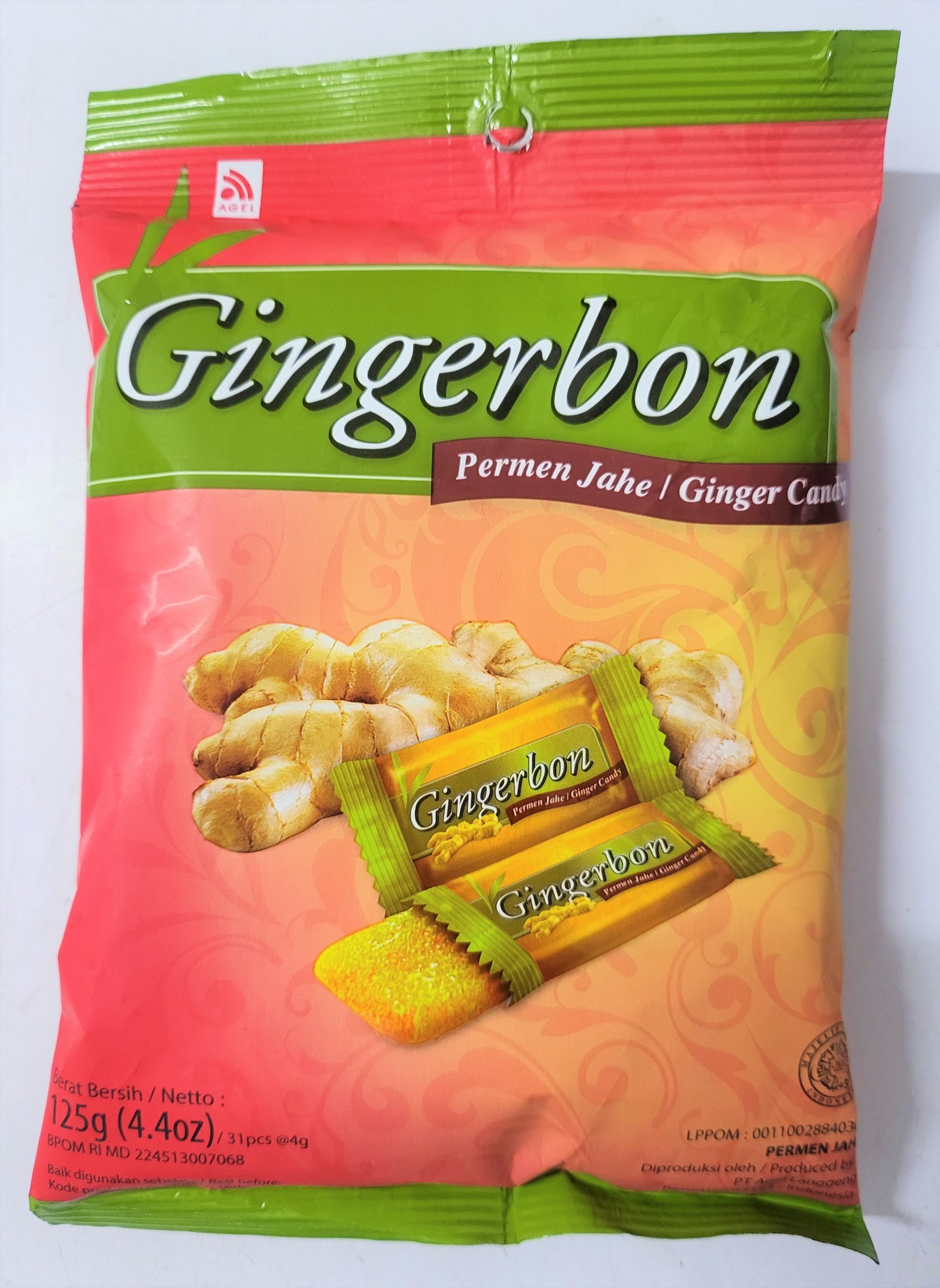 [Gói ĐỎ 125g] KẸO GỪNG [Indonesia] GINGERBON Ginger Candy (halal) (hty)