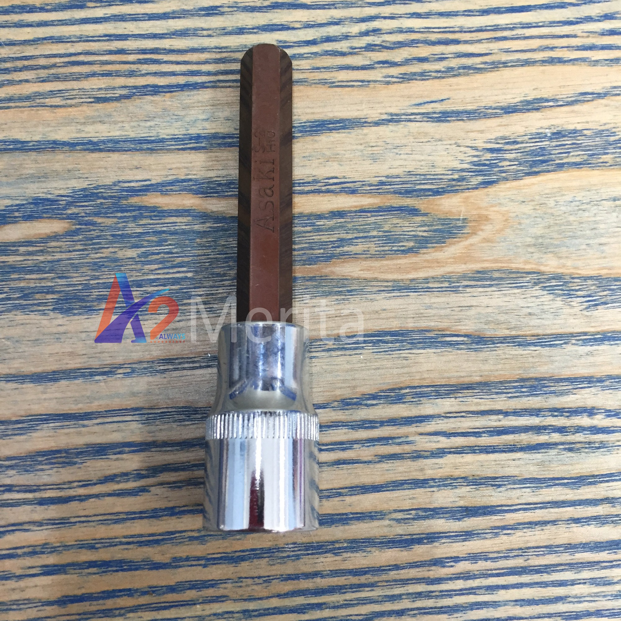 Đầu tuýp gắn mũi lục giác dài h10x100mm asaki ak-7230