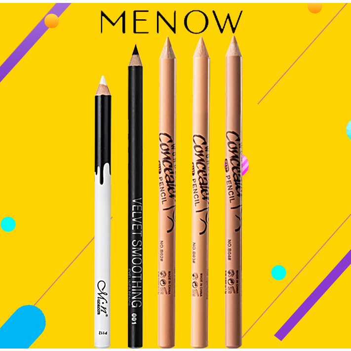 Bút sáp chì kẻ viền mắt eyeliner bọng mắt vẻ màu trắng menow mềm mịn nhiều màu kmt05 - douyin beauty