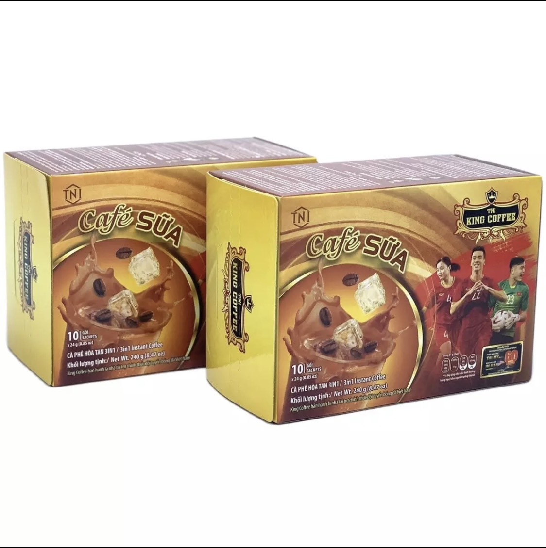 Combo 2 cà phê sữa hòa tan 3in1 king coffee - hộp 10 gói x 24g