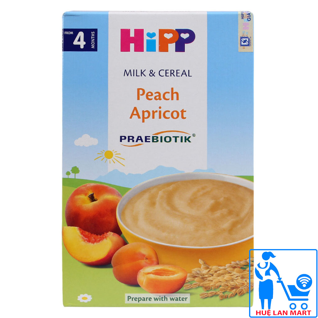 Bột Ăn Dặm Dinh Dưỡng HIPP Peach Apricot (Đào, Mơ Tây) Hộp 250g (Cho trẻ từ 4 tháng tuổi)