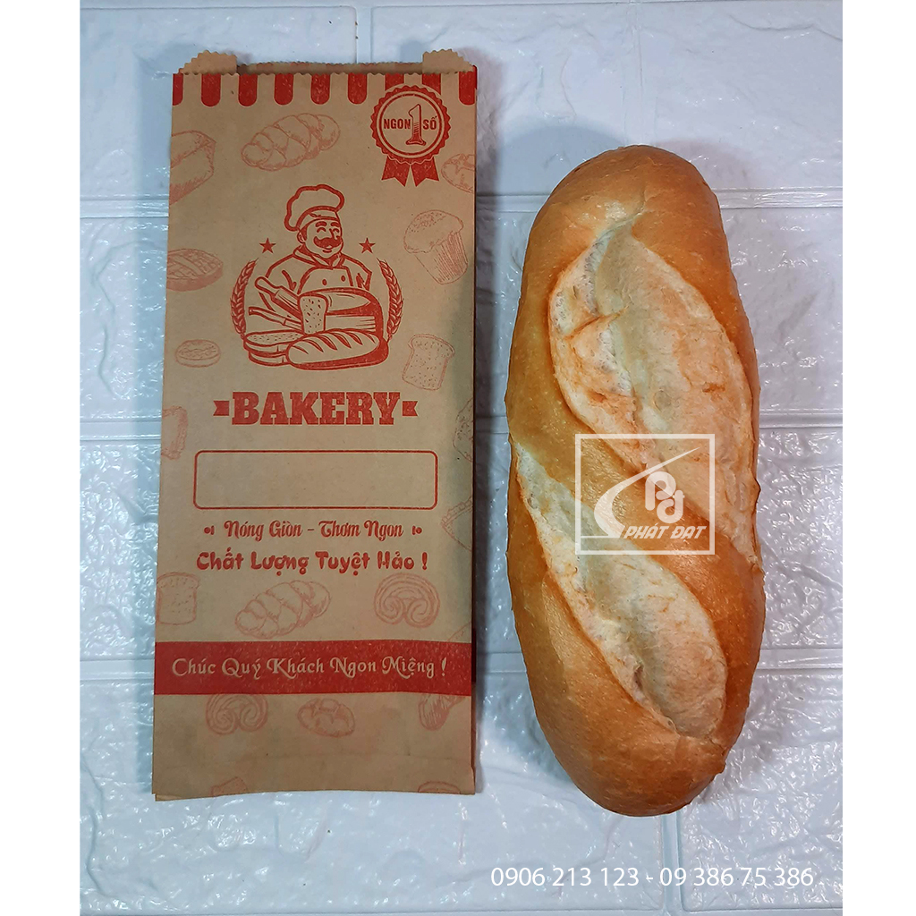 Túi giấy bánh mì in sẵn 100 cái