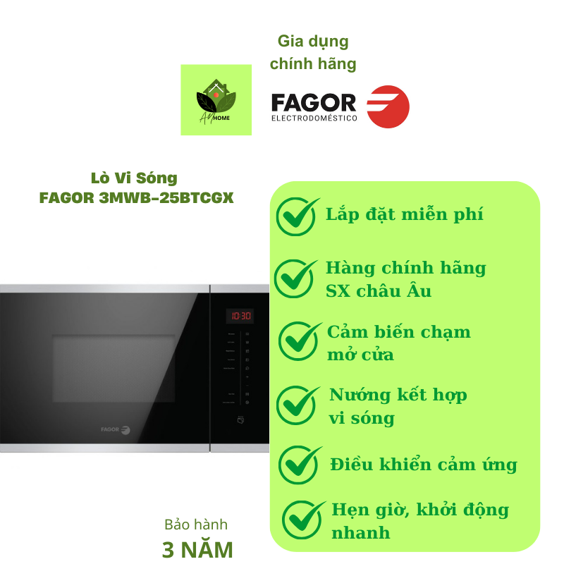 Lò vi sóng có nướng FAGOR 3MWB-25BTCGX