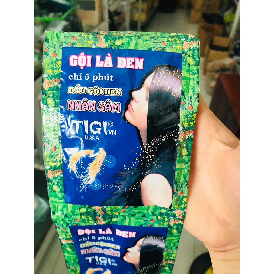 Dầu gội đen tóc nhân sâm tigi gội là đen dây 10 gói