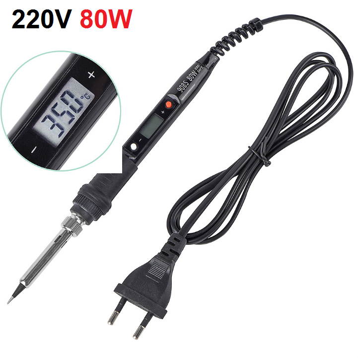 Mỏ hàn điện tử mini cầm tay 220V 80W có điều chỉnh nhiệt độ và màn hình LCD hiển thị