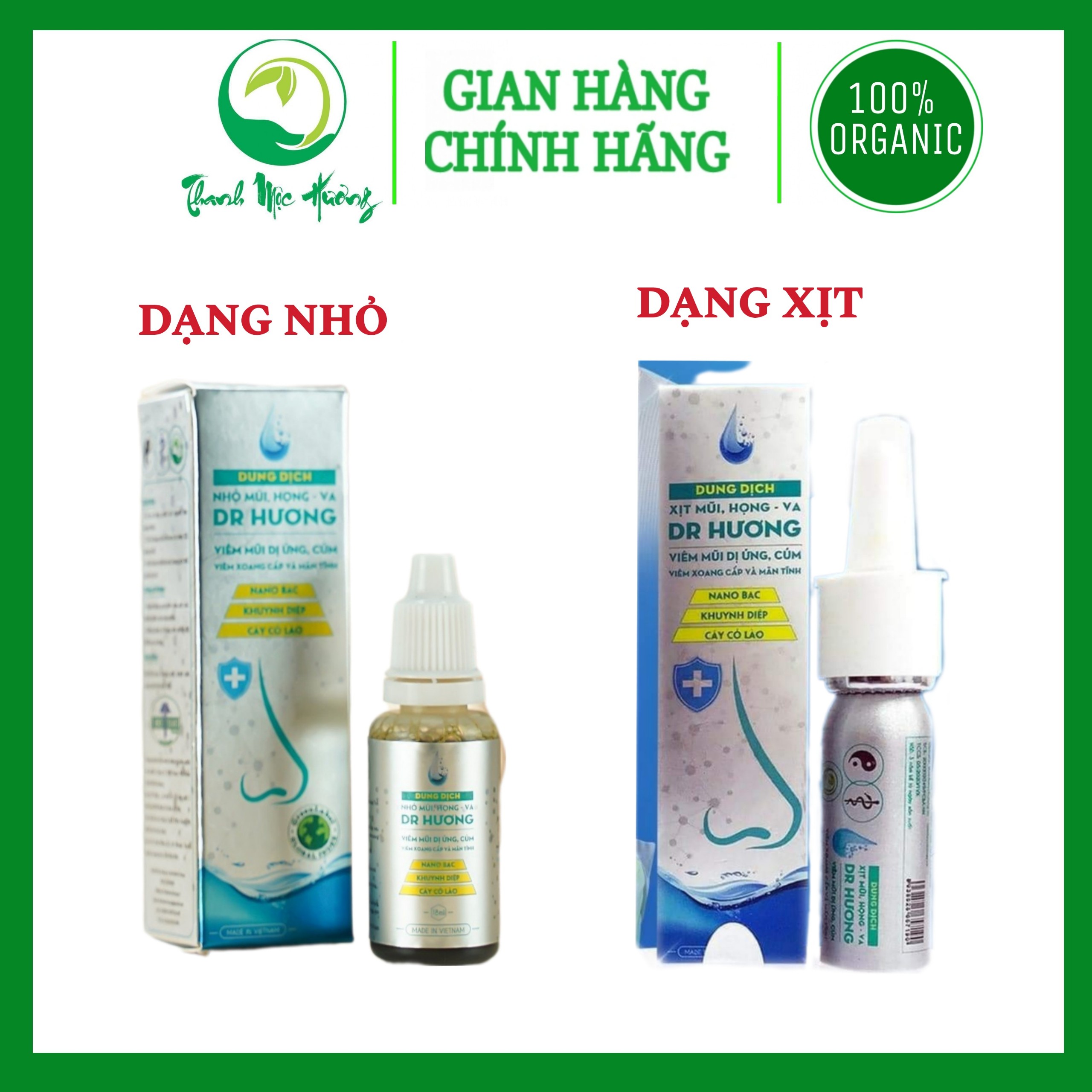 Dung dịch xịt mũi họng Thanh Mộc Hương