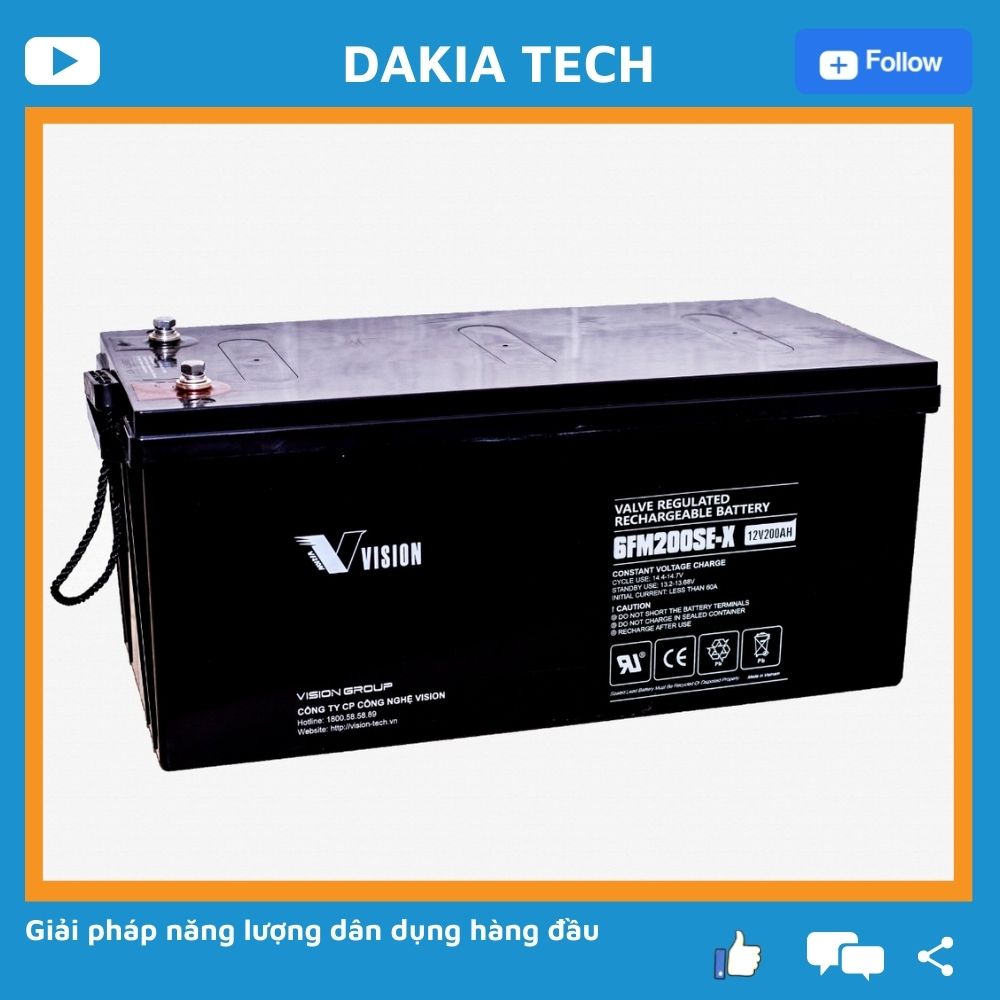 Ắc quy Vision 12V 200Ah 6FM200SE-X