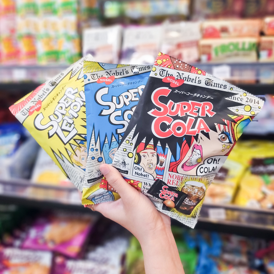 Kẹo siêu chua Nobel Super Lemon, Soda, Cola nội địa Nhật Bản