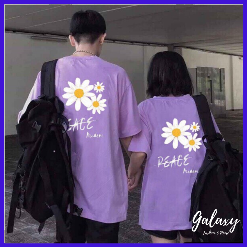 Sale hot! Áo thun nam nữ tay lỡ dáng rộng in hình 3 bông cúc hot hit, áo phông dáng thụng trendy 2020 - Galaxy Store