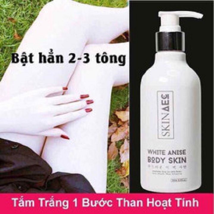 Sữa tắm ủ trắng than skin ace hoạt tính 250ml siêu trắng bật tone nhanh
