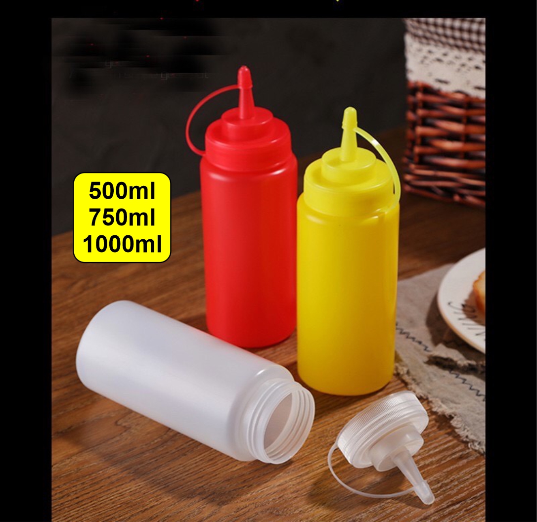 Bình xịt tương, Chai đựng tương, siro dung tích 500ml 750ml 1000ml.