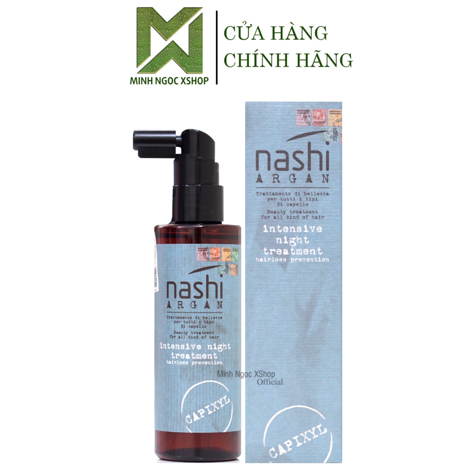 Xịt dưỡng chống rụng kích mọc tóc Nashi Argan Intensive Night Treatment 100ML