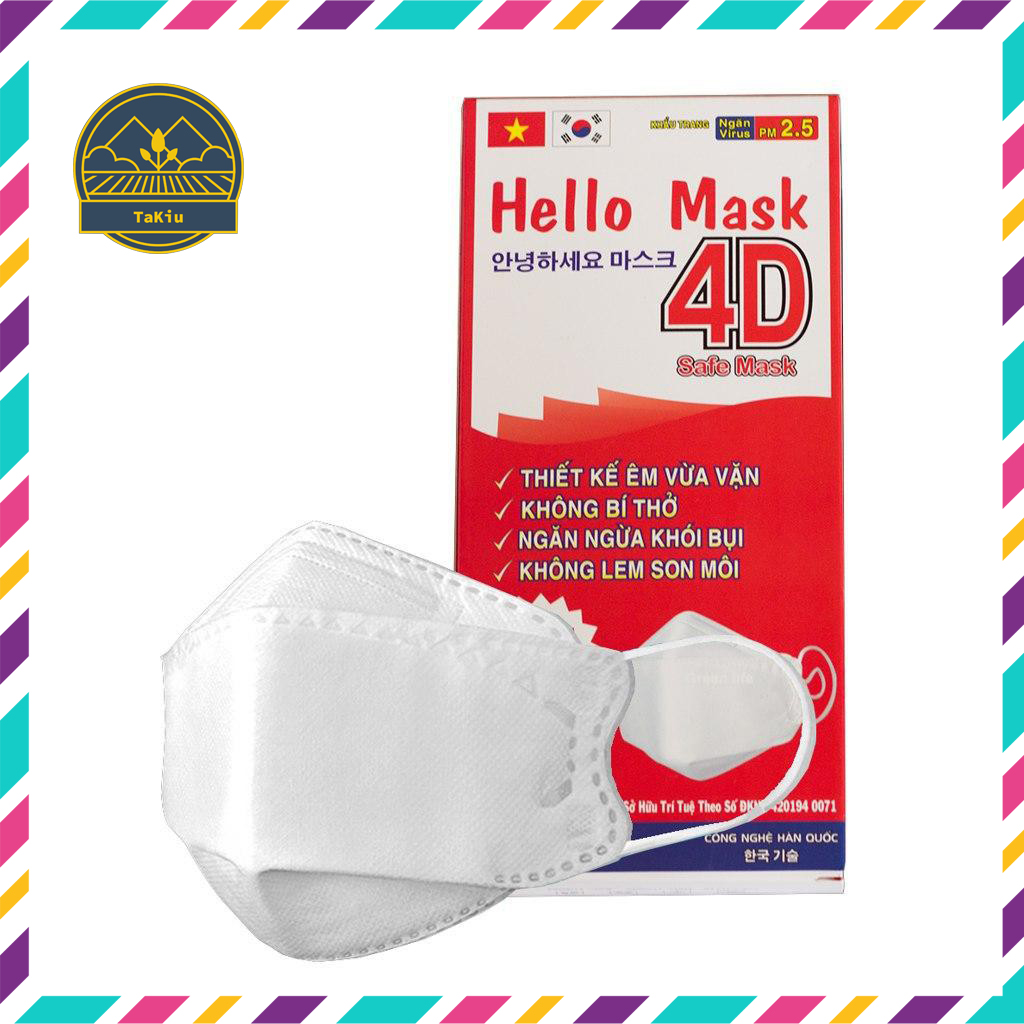 [HCM]Khẩu Trang Hàn Quốc 4D HELLO MASK Hộp 10 Cái