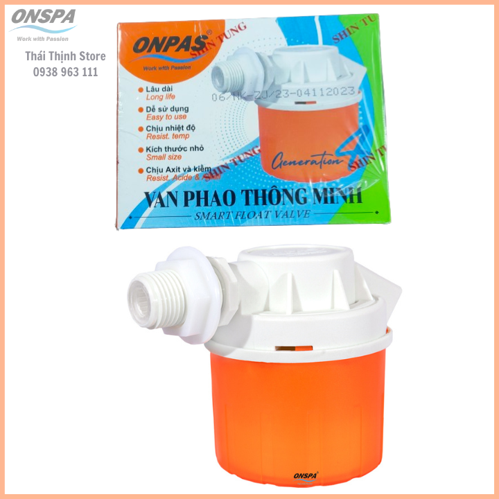 Van Phao Thông Minh ONPAS Chống Tràn Chống Cạn Tự Động Ngắt Phi 21mm, Phi 27mm