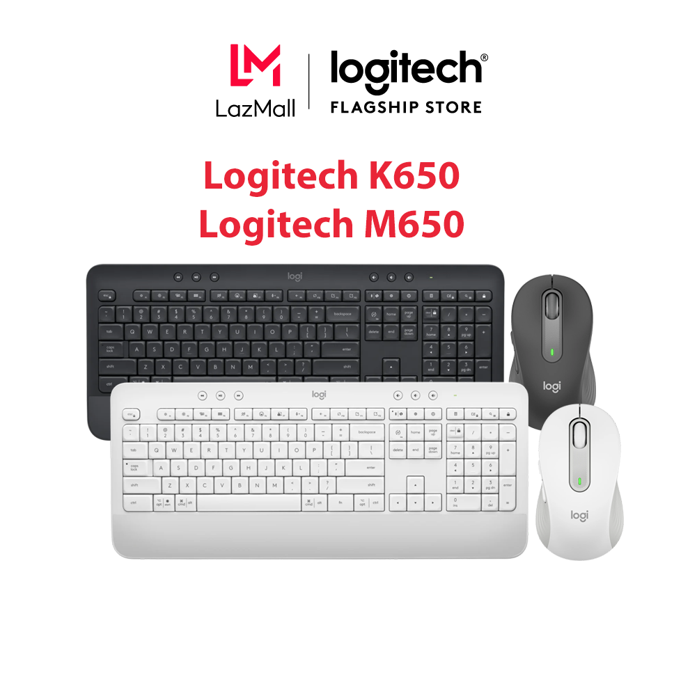 Combo Bàn phím Logitech K650 & Chuột Logitech M650 - Bluetooth, USB Bolt