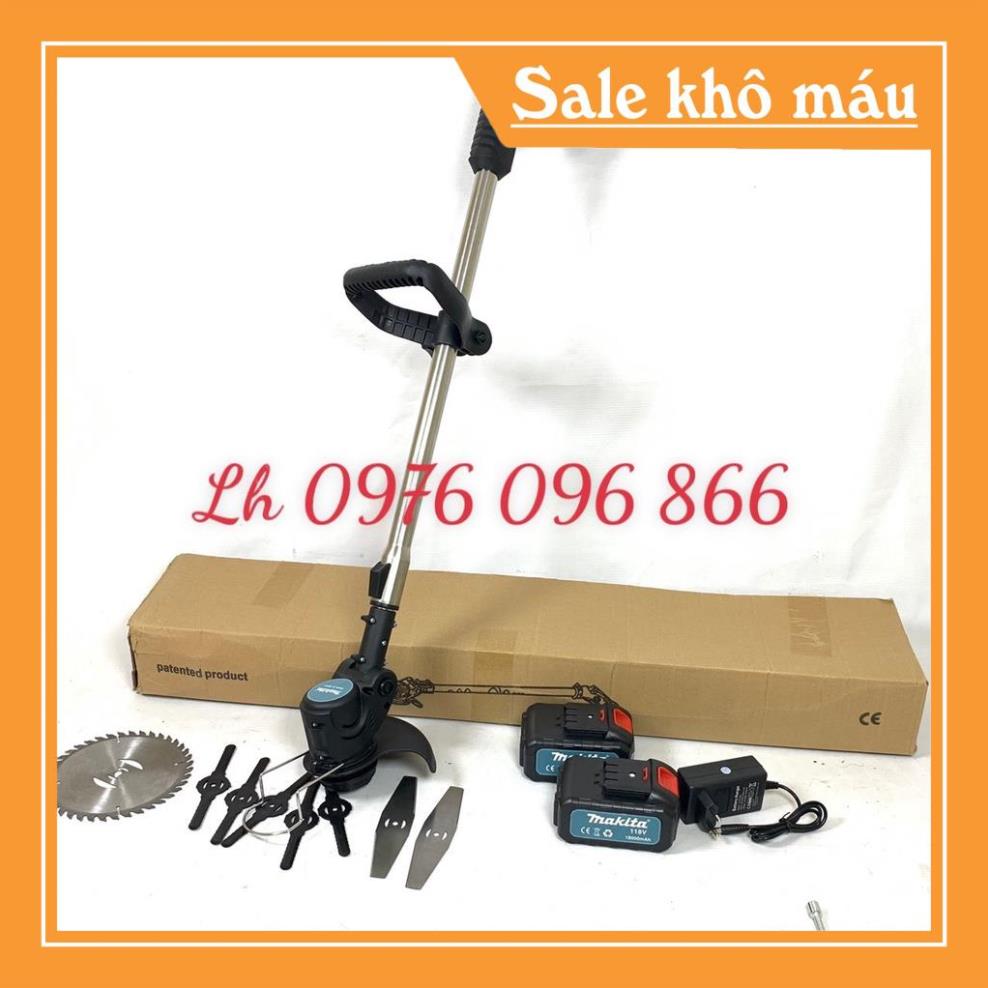 Máy cắt cỏ chạy pin makita,tặng kèm 8 lưỡi cắt,tặng kèm 2 pin