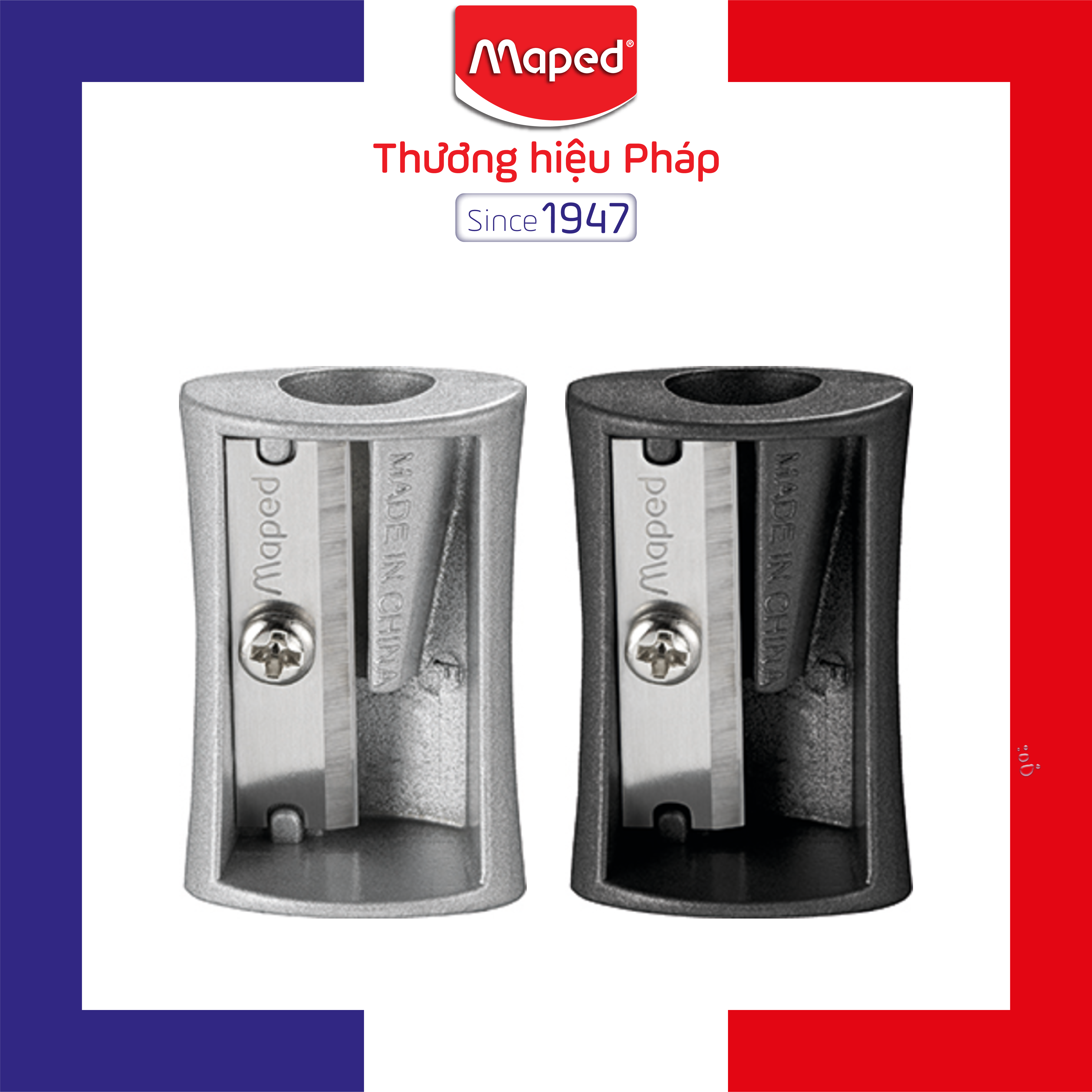 Maped - chuốt chì bằng sắt màu bạc/đen - 1 cái