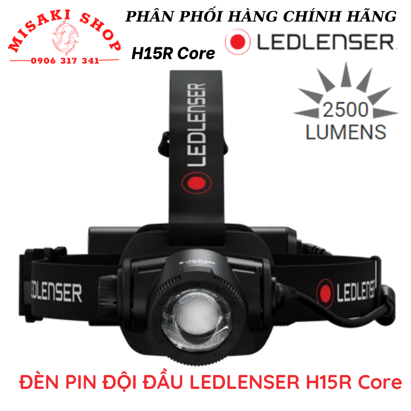Đèn pin đội đầu h15r core ledlenser | tối đa 2500 lumens 80h | misakishop