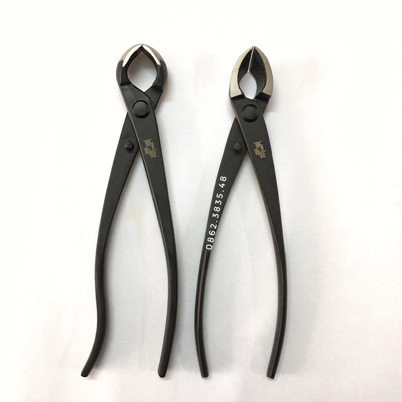 Bộ 2 Kìm cạp cắt cành cây thép đen nguyên khối (cạp tròn, cạp chéo)