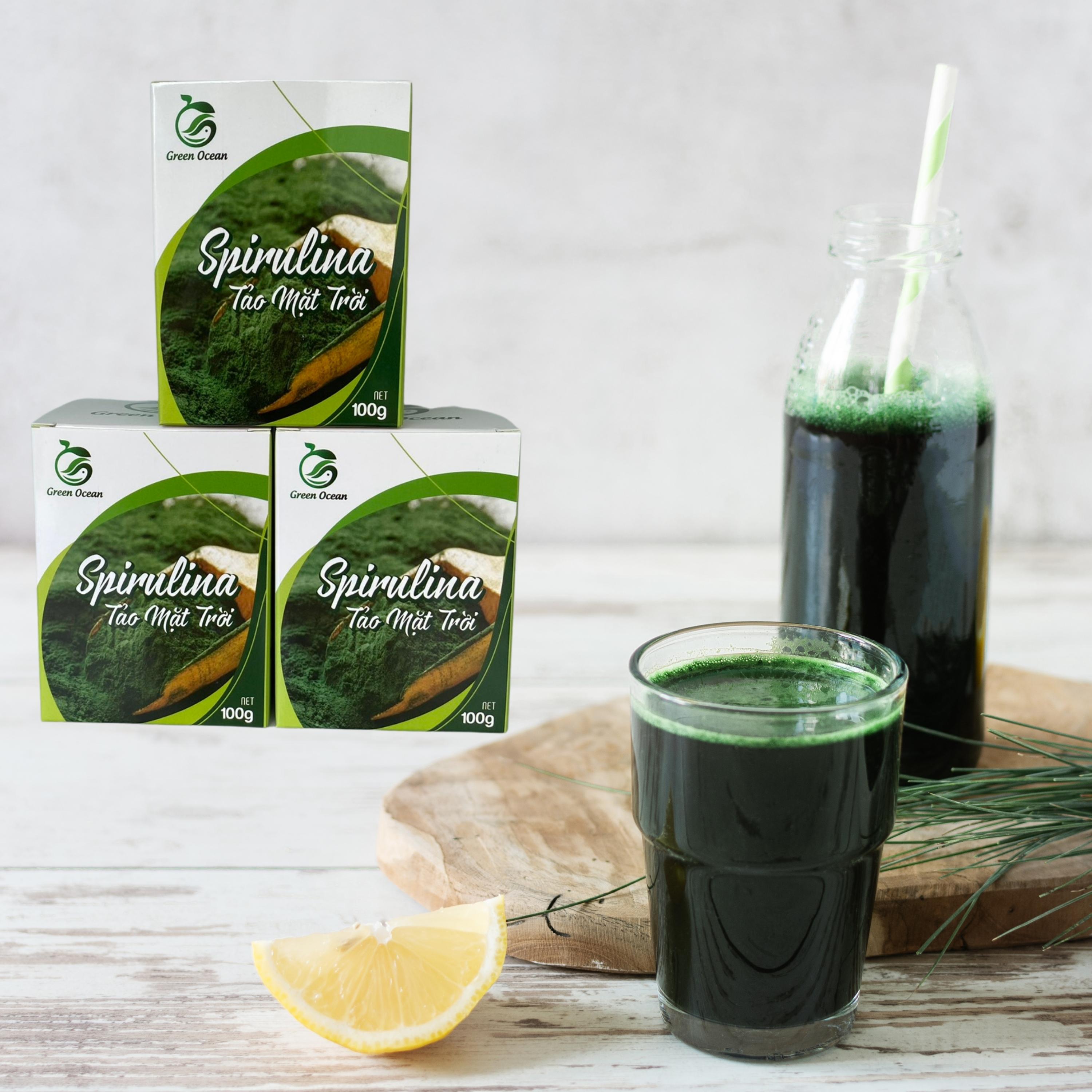COMBO 2 hũ tảo xoắn biển Spirulina Tảo xoắn dạng bột 100g nguyên chất - Tốt cho sức khỏe, đẹp da