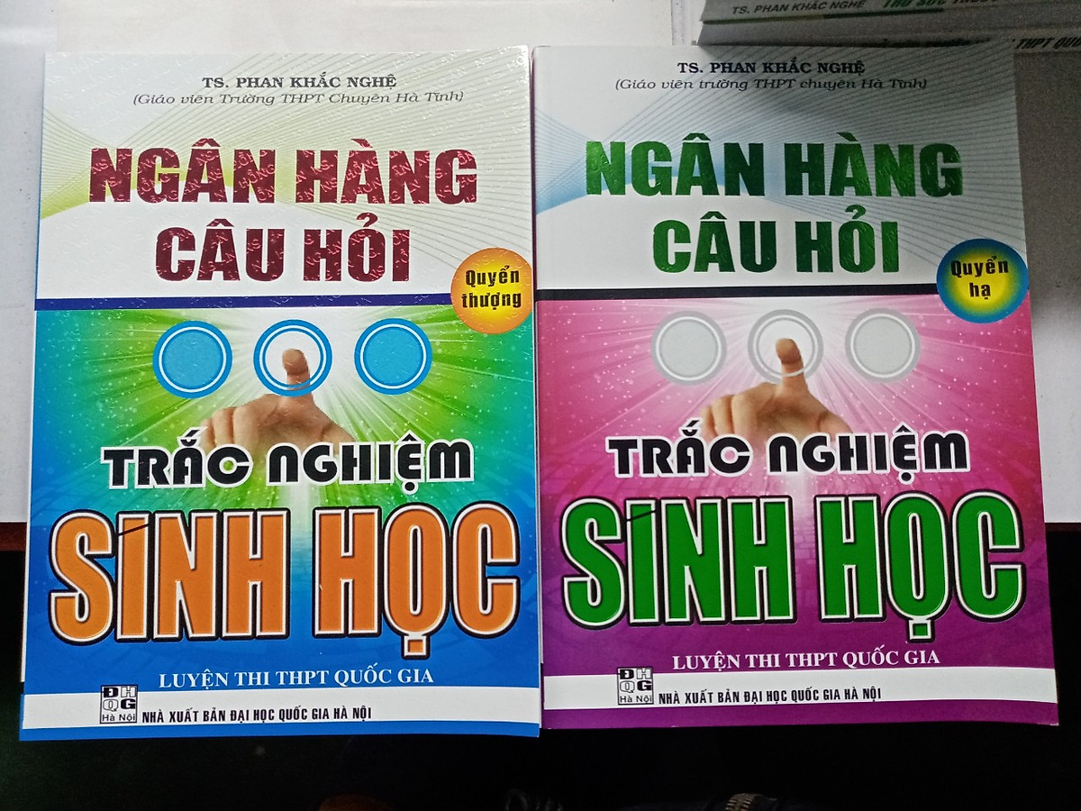 Combo sách của phan khắc nghệ: ngân hàng câu hỏi trắc nghiệm sinh học quyển hạ + quyển thượng