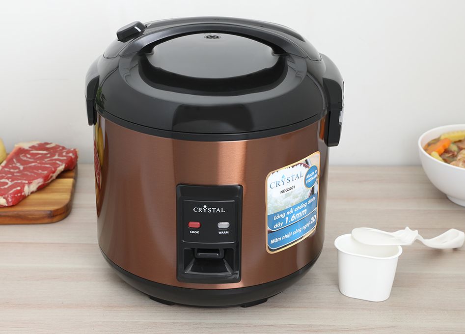 Ncg3001 3 liter Crystal lid rice cooker with new display 98% 3 liter of people over 6 people capacity 1100W-12 months warranty
