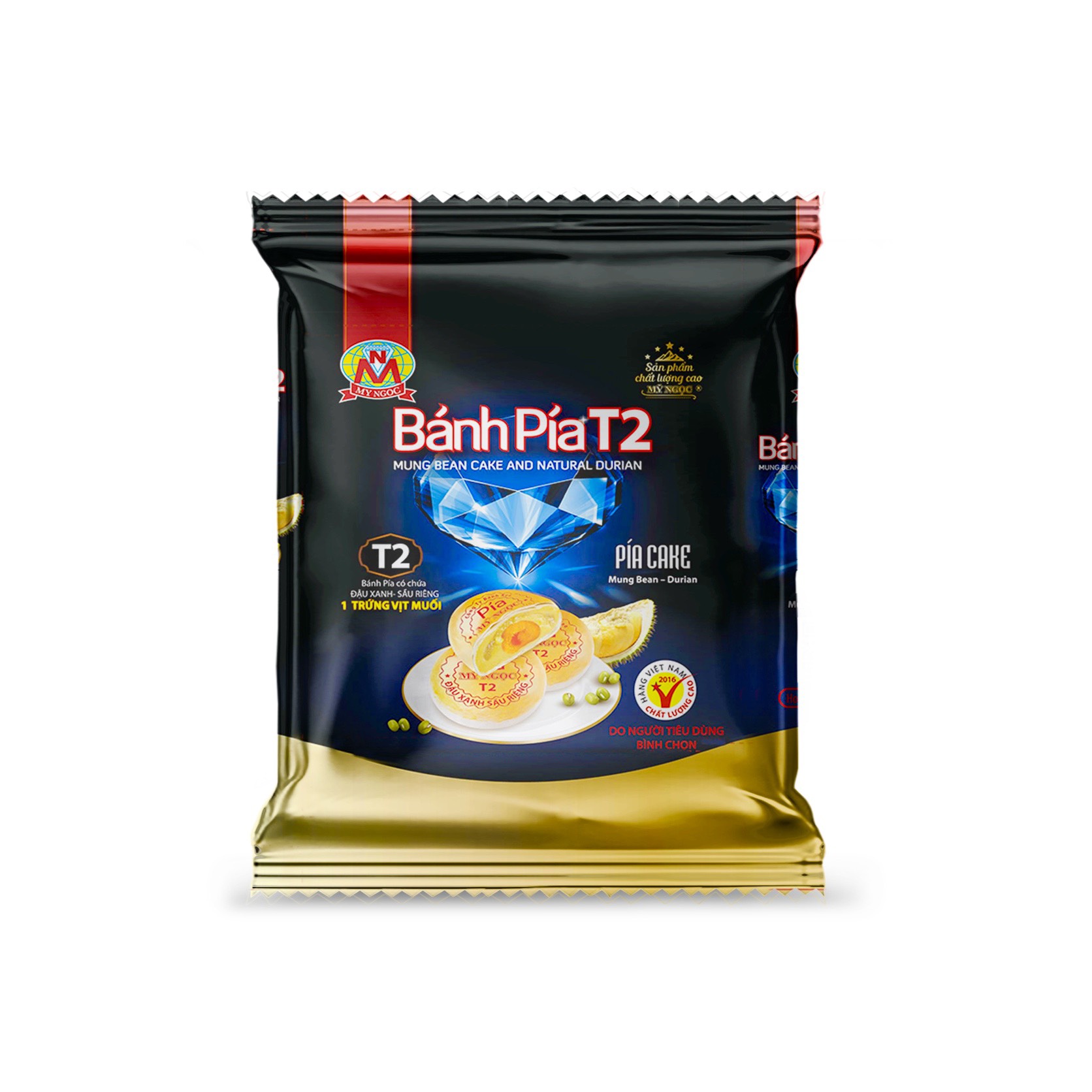 230g 2 Bánh pía T2 đậu xanh SẦU RIÊNG thượng hạng, CHẤT XƠ TỐT cải thiện HỆ TIÊU HÓA giảm CHOLESTEROL XẤU