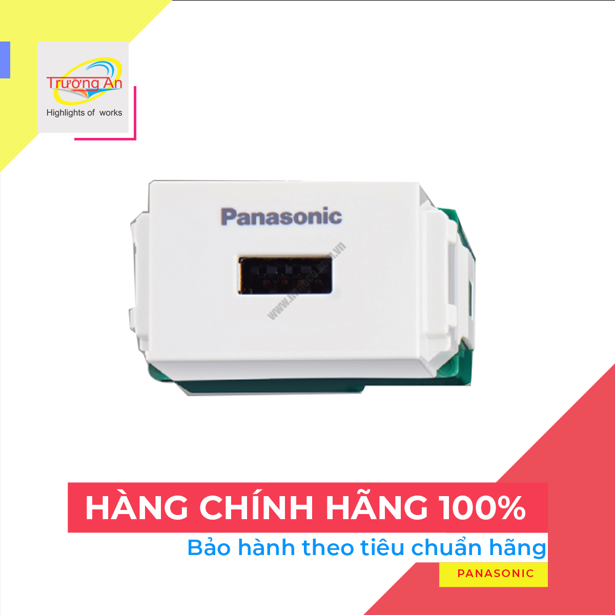 Ổ cắm usb panasonic 1 cổng wef108107-vn - hàng chính hãng, bảo hành 24 tháng