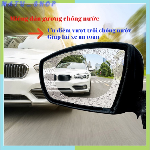 Miếng dán gương chống nước, dán gương ô tô chống bám nước với đầy đủ kích thước phù hợp các tất cả các dòng oto