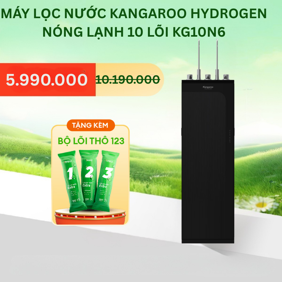 [MIỄN PHÍ LẮP ĐẶT] Máy Lọc Nước Kangaroo Hydrogen Infinity Nóng Lạnh 10 Lõi KG10N6