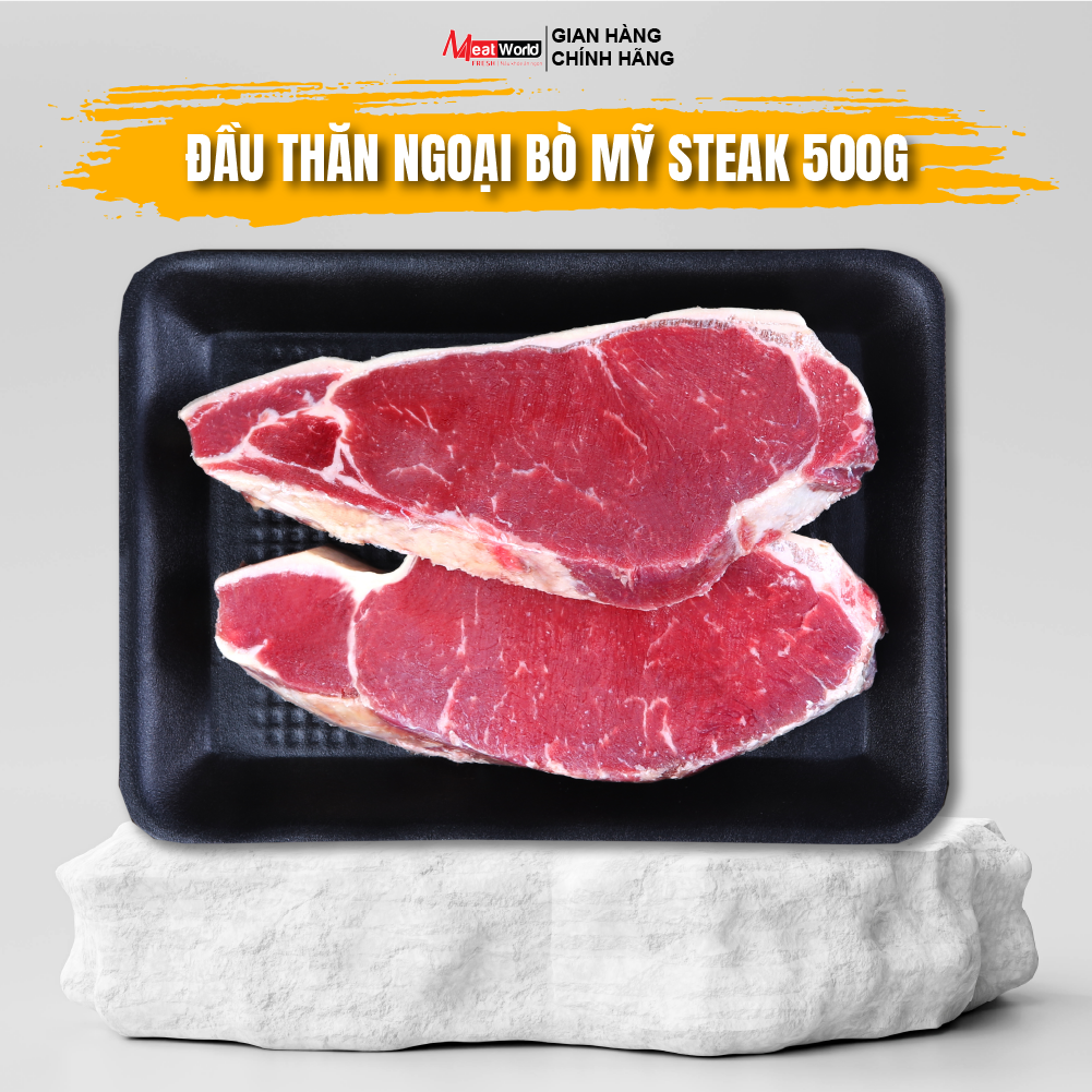Đầu Thăn Ngoại Bò Mỹ Steak Meat World 500g - Rib Eye U.S Beef 2.5cm