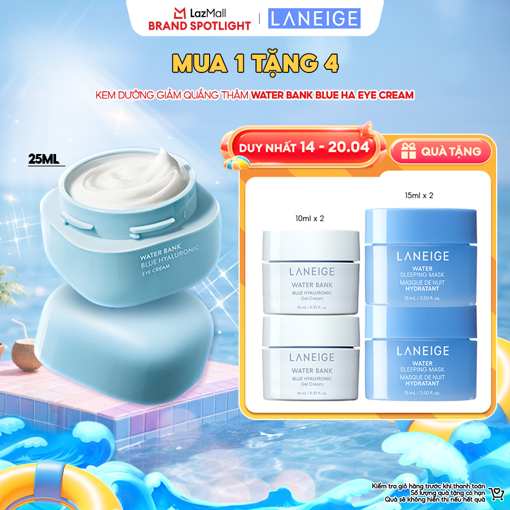 Kem Dưỡng Giảm Quầng Thâm Và Bọng Mắt Hiệu Quả LANEIGE Water Bank Blue HA Eye Cream 25ML