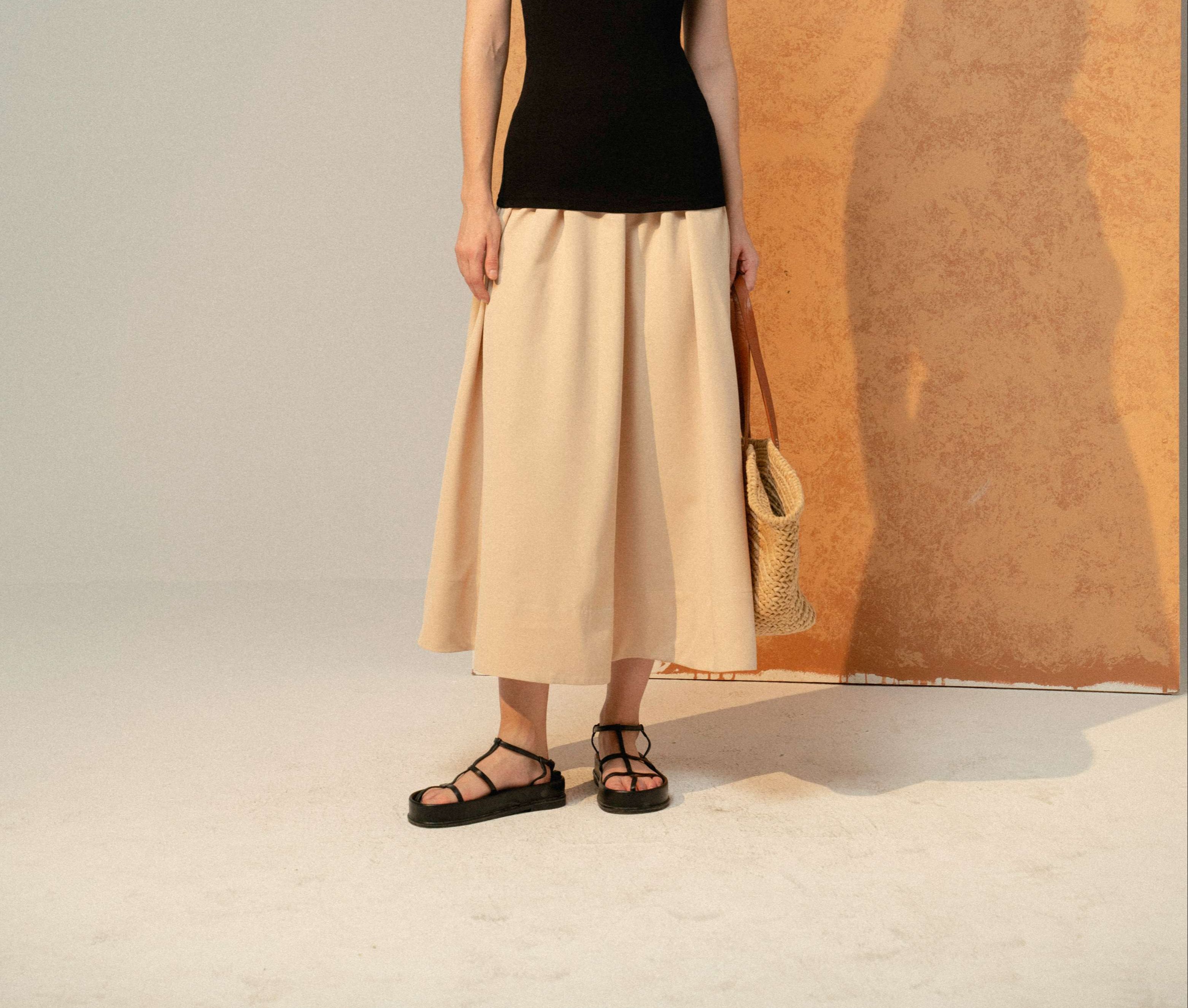 Chân váy kaki cạp chun - dallas skirt