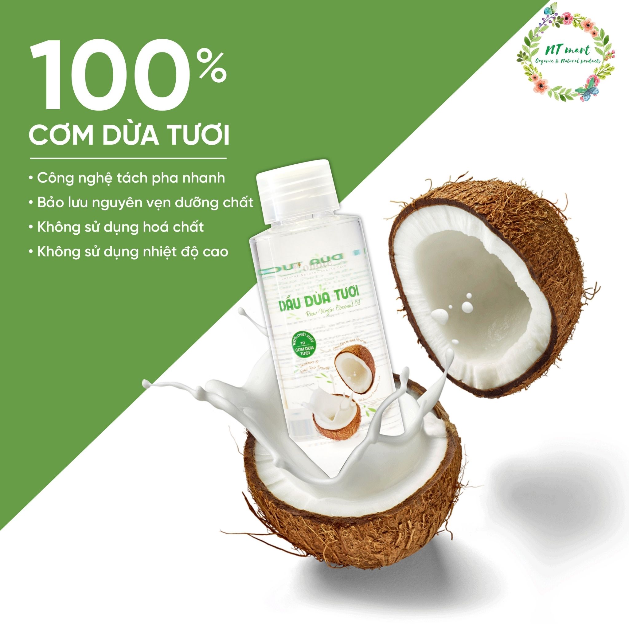 COBOTÉ - DẦU DỪA TƯƠI - 100% CƠM DỪA TƯƠI