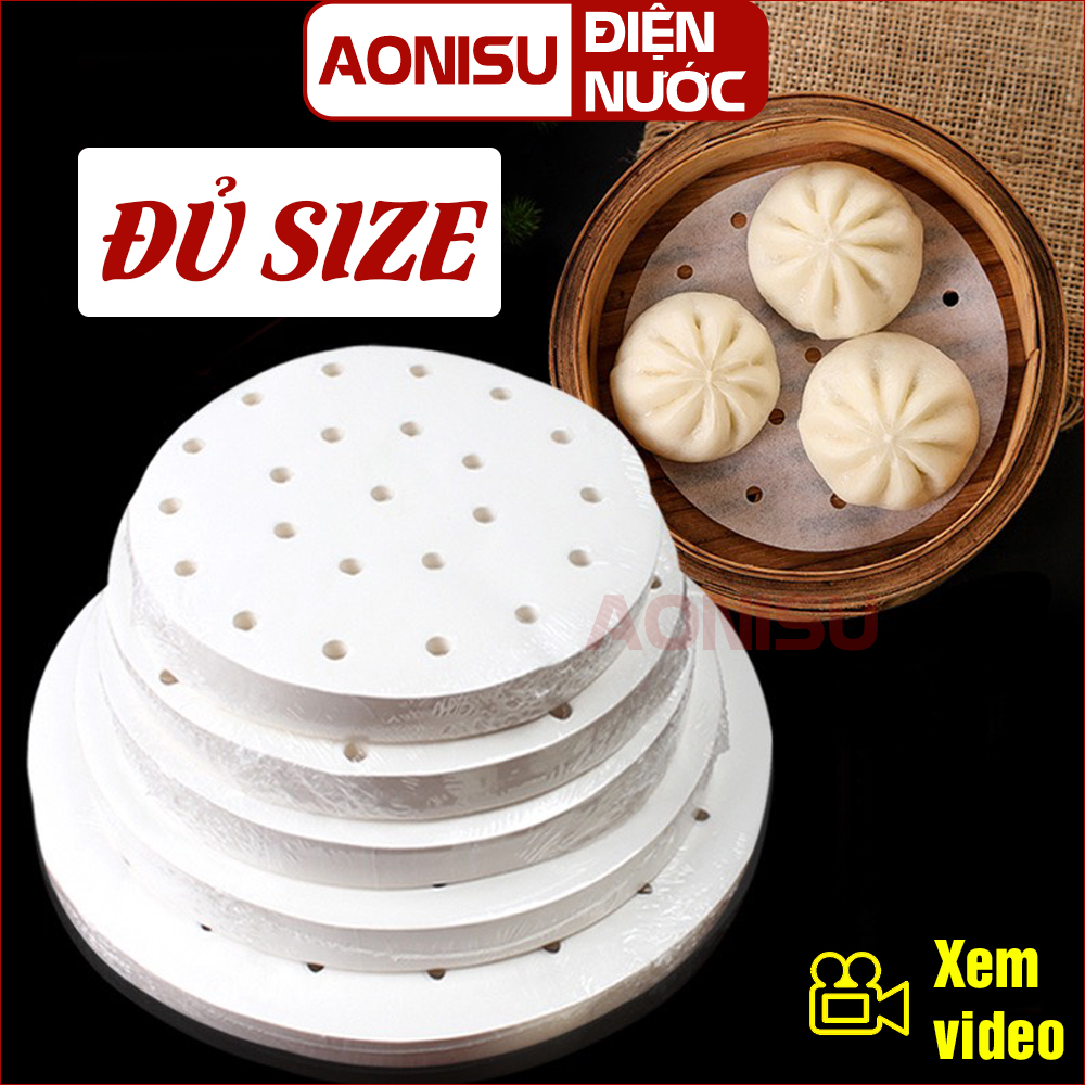 Sét 100 Tờ Giấy Nến Lót Nồi Chiên Không Dầu Đủ Size 20CM / 22CM / 23CM LOẠI TỐT - Giấy Nến Làm Bánh, Giấy Nến Nướng Bánh, Giấy Nến Để Khuôn Nướng Bánh, Dụng Cụ Làm Bánh AONISU