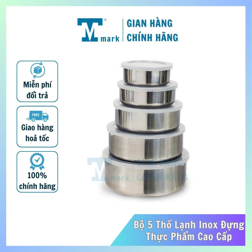 Bộ 5 Hộp Đựng Thực Phẩm Bằng Inox Hộp Inox đựng thực phẩm bảo quản thức ăn cho tủ lạnh cao cấp có nắp đậy hộp đựng thực phẩm an toàn cho lò vi sóng tủ lạnh máy rửa bát (Giá sỉ siêu hot)