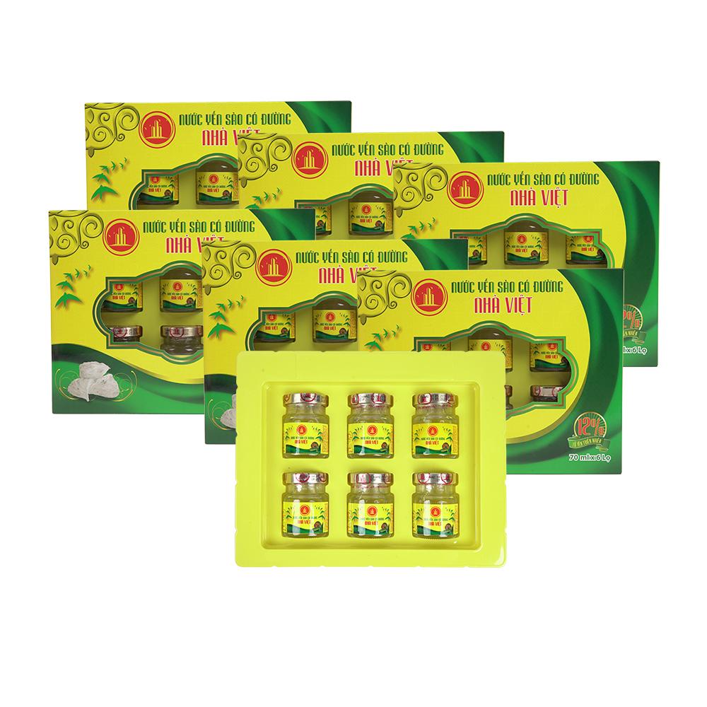 COMBO 6 hộp nước yến sào đường phèn Nhà Việt (36 hủ x 70ml)
