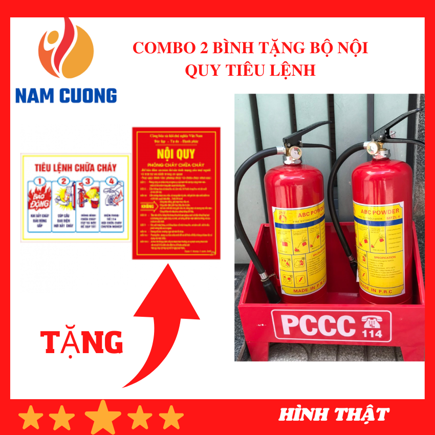 Combo 2 bình chữa cháy MFZL4 bột ABC 4 kg, bình cứu hỏa loại tốt đạt tiêu chuẩn phòng cháy chữa cháy