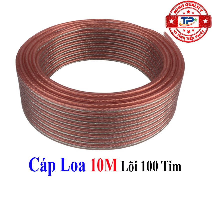 Dây cáp loa truyền âm thanh từ Amply ra Loa lõi 100 Tim dài 10m - Toppoinmt núi .