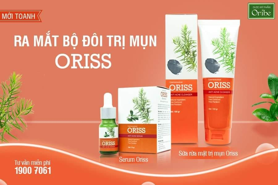 Combo Hỗ Trợ Trị Mụn Oriss Sữa Rửa Mặt Ngừa Mụn Oriss 100g + Serum ngăn