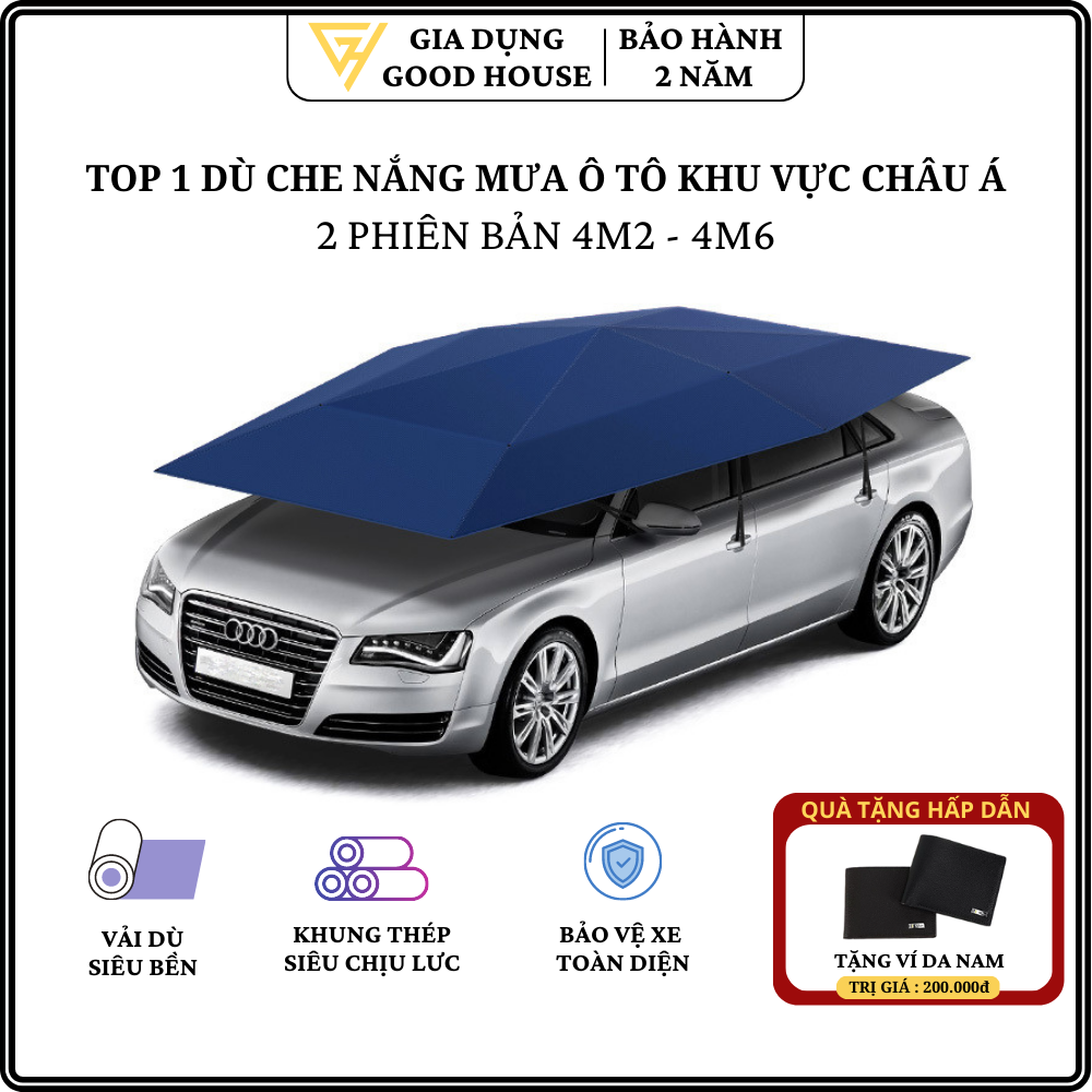 Ô dù che nắng xe ô tô thông minh, dù che nắng mưa xe hơi, cách nhiệt, chống nắng, chống tia UV. Bảo hành 2 năm, đổi mới sản phẩm trong 7 ngày nếu có lỗi từ nhà sản xuất.
