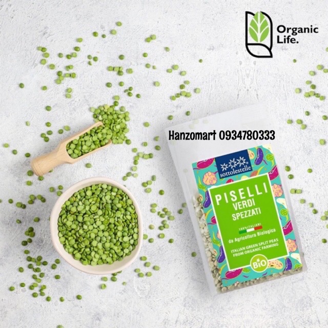 Đậu hà lan xanh hữu cơ Sottolestelle 400gr