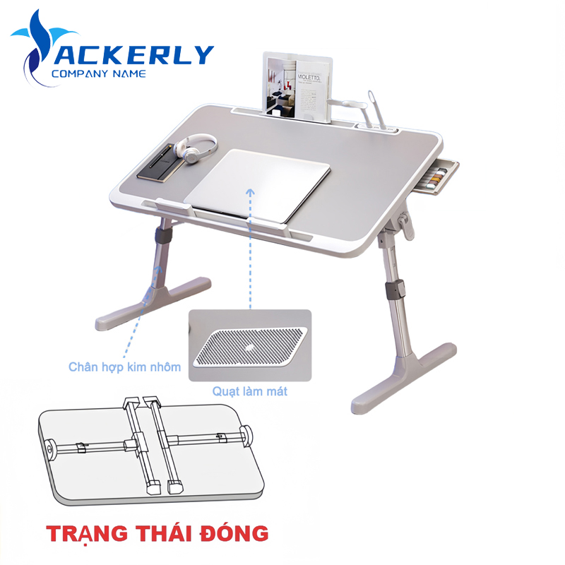 bàn học gấp Bàn Học Thông Minh Gấp Gọn Đa Năng Có Khe Cắm Ipad Và Ngăn Kéo - Bàn làm việc kèm đèn quạt, cổng sạc USB tiện ích