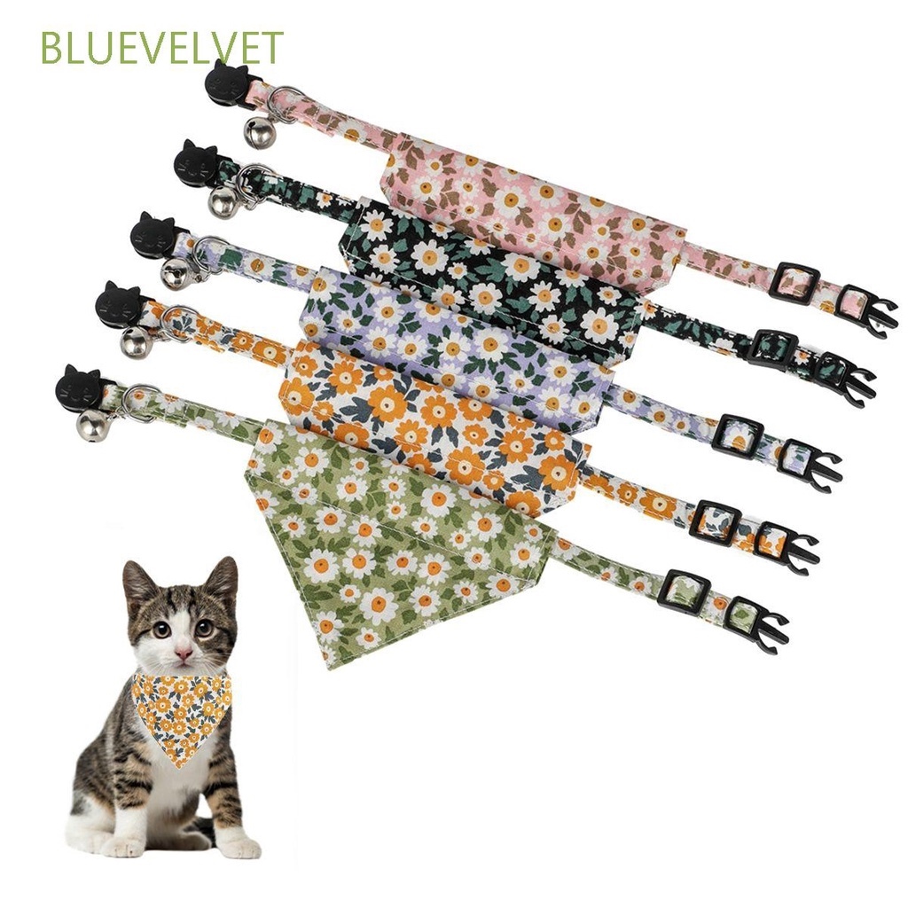 Dog Cat Collars Kitten Neckerchief Bandana Cute with Bells Triangular Scarf Bibs Puppy Pet Bow Tie/Multicolor