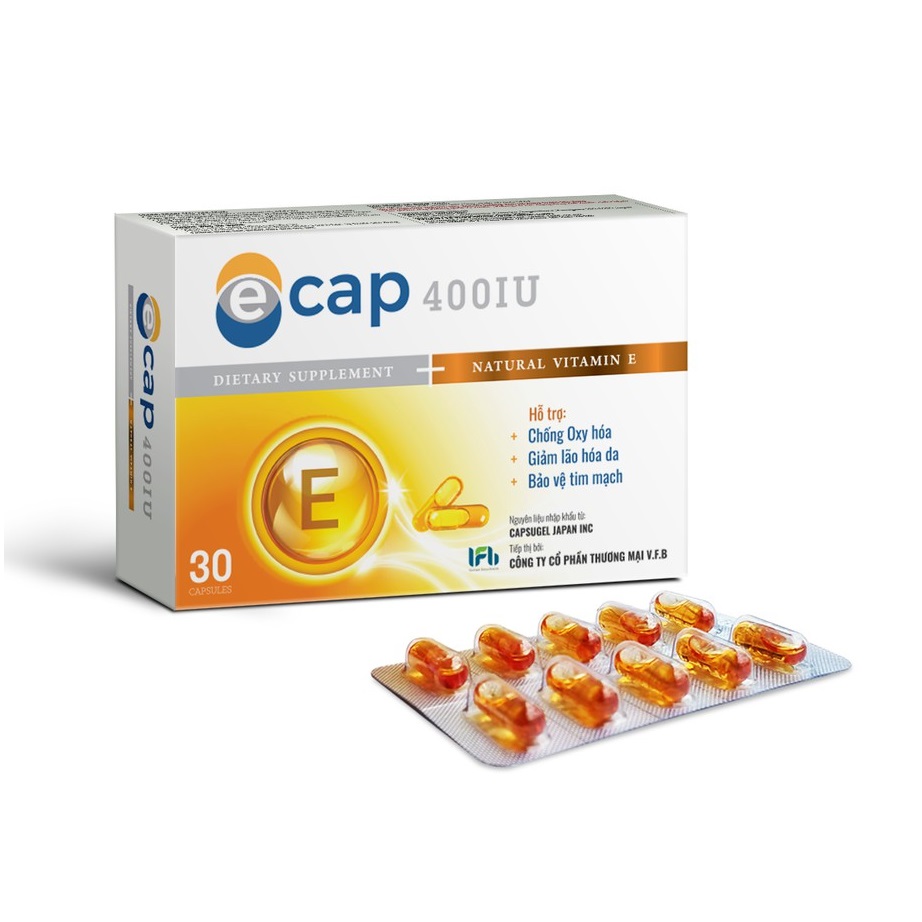 Vitamin E tự nhiên 400IU Ecap. Làm đẹp da, sáng mịn màng và làm mờ nám, tàn nhang